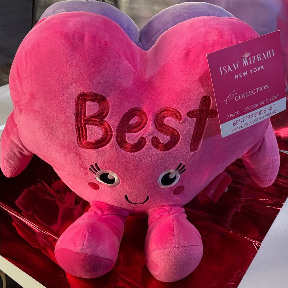 Isaac Mizrahi Kids Pink & Purple Heart Best Friends Pillows